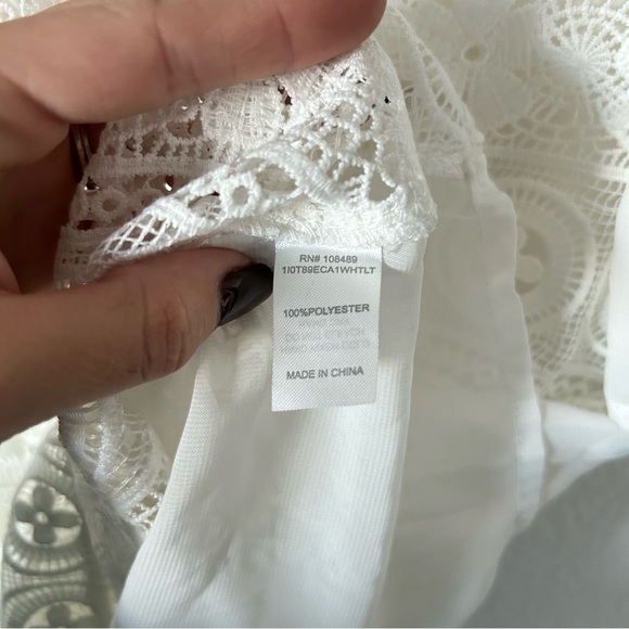 Charming Charlie Sheer Lace Women’s Small White Boho, Beachy Layer Blouse Top - Picture 5 of 8